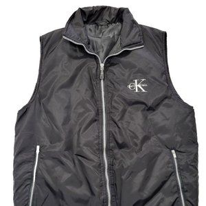 Calvin Klein Women's Black Retro Style Outerwear Shell Vest Size Small